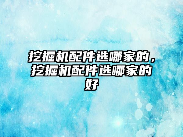 挖掘機(jī)配件選哪家的，挖掘機(jī)配件選哪家的好