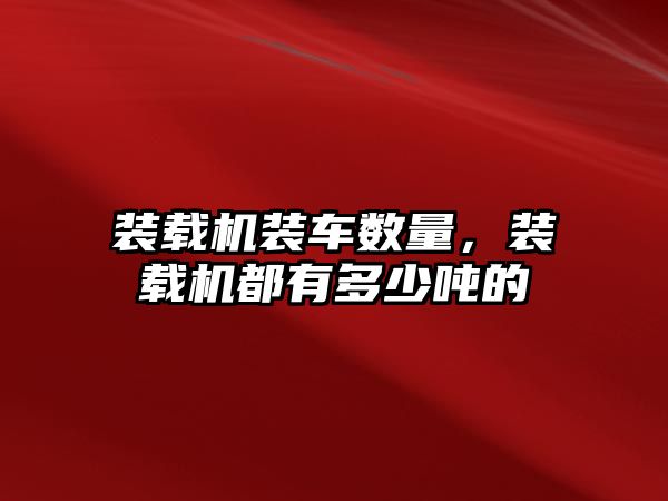 裝載機裝車數(shù)量，裝載機都有多少噸的