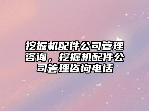 挖掘機配件公司管理咨詢，挖掘機配件公司管理咨詢電話