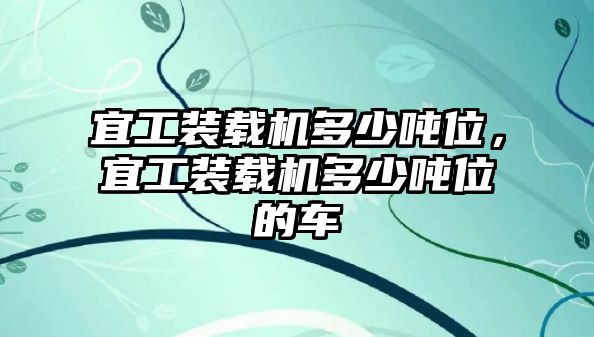 宜工裝載機(jī)多少噸位，宜工裝載機(jī)多少噸位的車