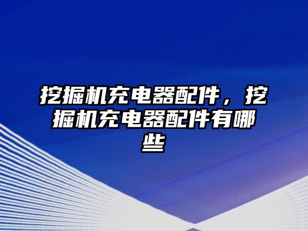 挖掘機充電器配件，挖掘機充電器配件有哪些