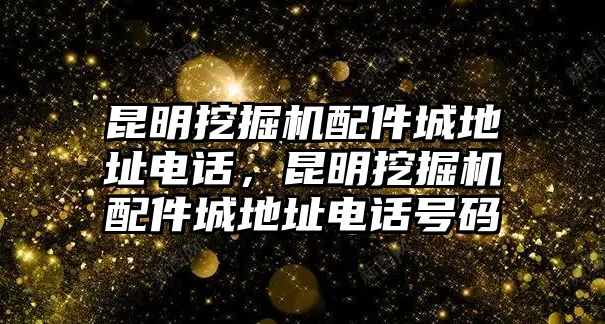 昆明挖掘機配件城地址電話，昆明挖掘機配件城地址電話號碼