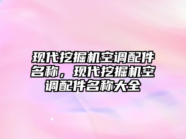 現(xiàn)代挖掘機(jī)空調(diào)配件名稱，現(xiàn)代挖掘機(jī)空調(diào)配件名稱大全