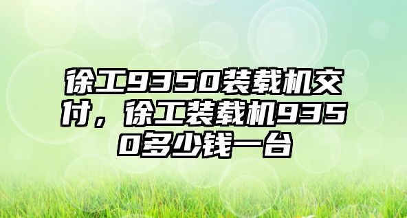 徐工9350裝載機交付，徐工裝載機9350多少錢一臺