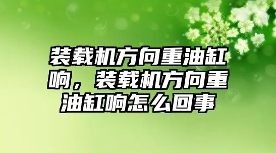 裝載機(jī)方向重油缸響，裝載機(jī)方向重油缸響怎么回事