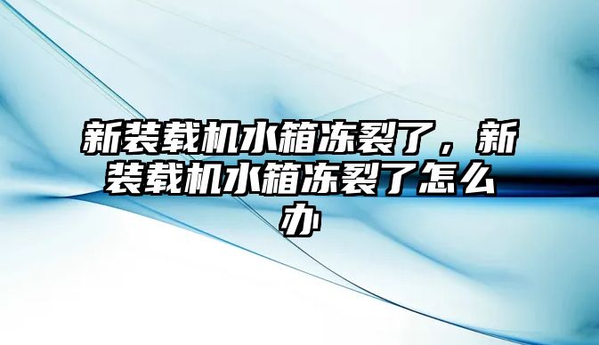 新裝載機水箱凍裂了，新裝載機水箱凍裂了怎么辦