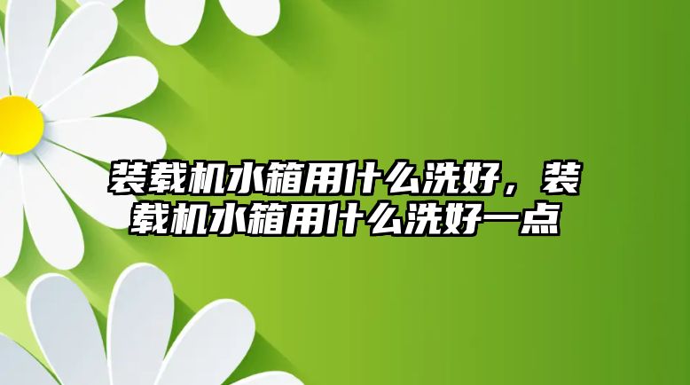 裝載機水箱用什么洗好，裝載機水箱用什么洗好一點