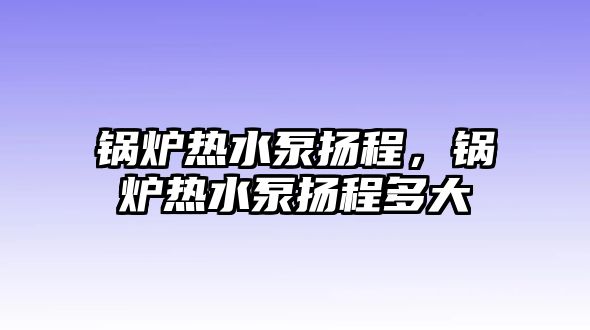 鍋爐熱水泵揚程，鍋爐熱水泵揚程多大