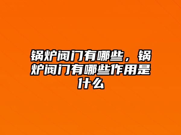 鍋爐閥門有哪些，鍋爐閥門有哪些作用是什么