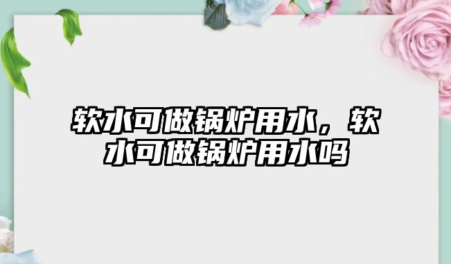 軟水可做鍋爐用水，軟水可做鍋爐用水嗎