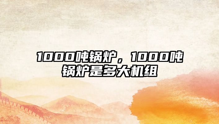 1000噸鍋爐，1000噸鍋爐是多大機(jī)組