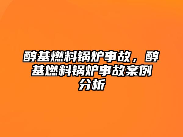 醇基燃料鍋爐事故，醇基燃料鍋爐事故案例分析