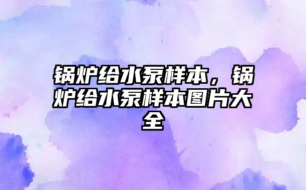 鍋爐給水泵樣本，鍋爐給水泵樣本圖片大全