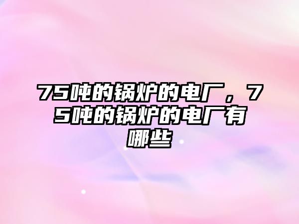 75噸的鍋爐的電廠，75噸的鍋爐的電廠有哪些