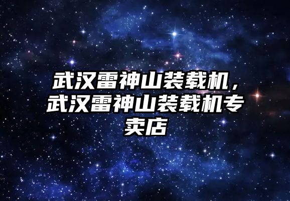 武漢雷神山裝載機，武漢雷神山裝載機專賣店