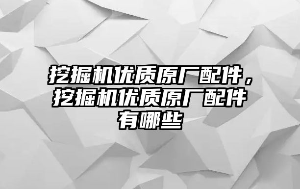 挖掘機優(yōu)質(zhì)原廠配件，挖掘機優(yōu)質(zhì)原廠配件有哪些