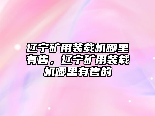 遼寧礦用裝載機(jī)哪里有售，遼寧礦用裝載機(jī)哪里有售的