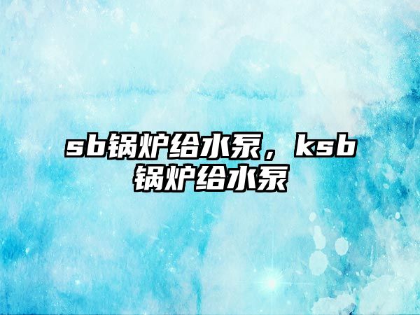 sb鍋爐給水泵，ksb鍋爐給水泵