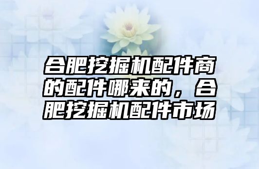 合肥挖掘機配件商的配件哪來的，合肥挖掘機配件市場