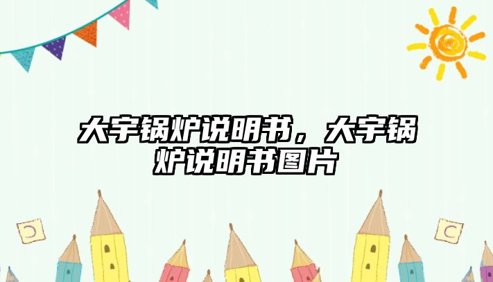 大宇鍋爐說明書，大宇鍋爐說明書圖片