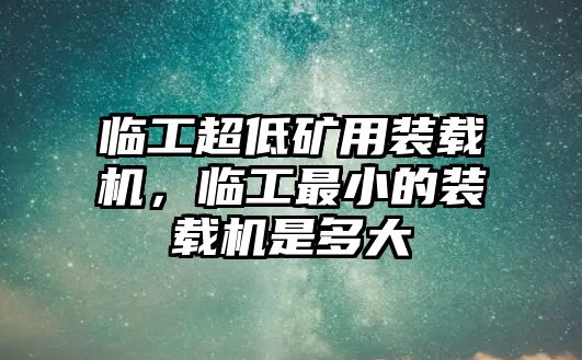 臨工超低礦用裝載機(jī)，臨工最小的裝載機(jī)是多大