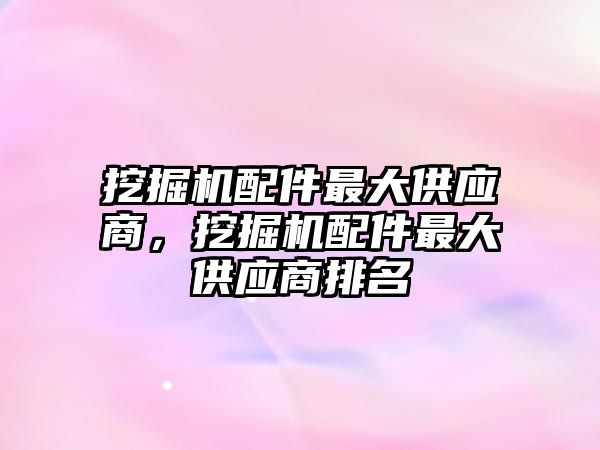 挖掘機配件最大供應(yīng)商，挖掘機配件最大供應(yīng)商排名