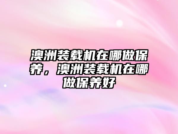 澳洲裝載機(jī)在哪做保養(yǎng)，澳洲裝載機(jī)在哪做保養(yǎng)好