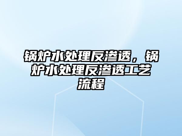 鍋爐水處理反滲透，鍋爐水處理反滲透工藝流程