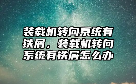 裝載機轉向系統(tǒng)有鐵屑，裝載機轉向系統(tǒng)有鐵屑怎么辦