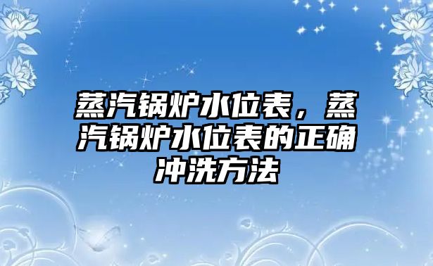 蒸汽鍋爐水位表，蒸汽鍋爐水位表的正確沖洗方法