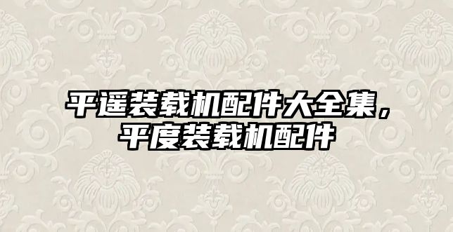 平遙裝載機配件大全集，平度裝載機配件