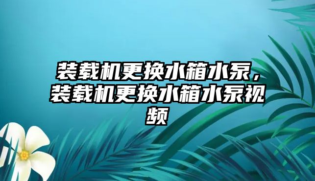 裝載機(jī)更換水箱水泵，裝載機(jī)更換水箱水泵視頻