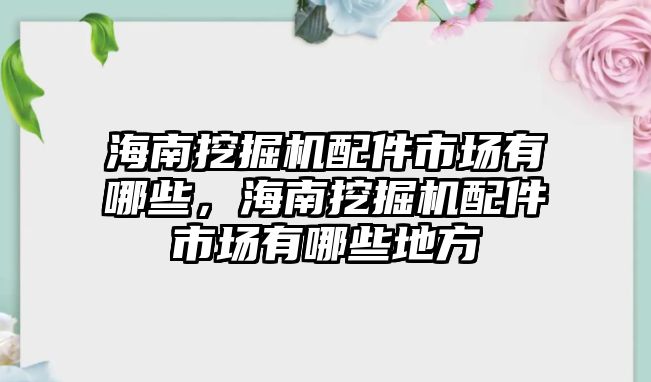 海南挖掘機(jī)配件市場有哪些，海南挖掘機(jī)配件市場有哪些地方