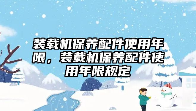 裝載機(jī)保養(yǎng)配件使用年限，裝載機(jī)保養(yǎng)配件使用年限規(guī)定