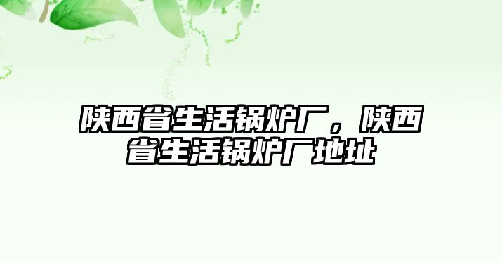 陜西省生活鍋爐廠，陜西省生活鍋爐廠地址