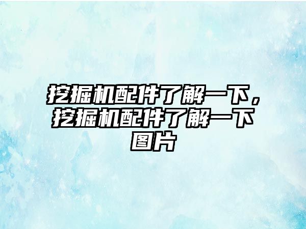 挖掘機(jī)配件了解一下，挖掘機(jī)配件了解一下圖片