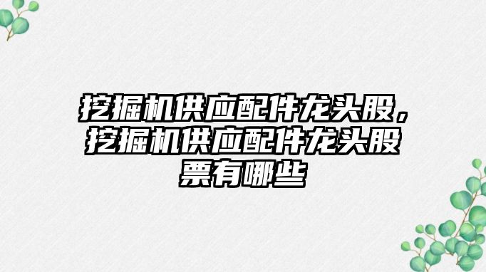 挖掘機供應(yīng)配件龍頭股，挖掘機供應(yīng)配件龍頭股票有哪些