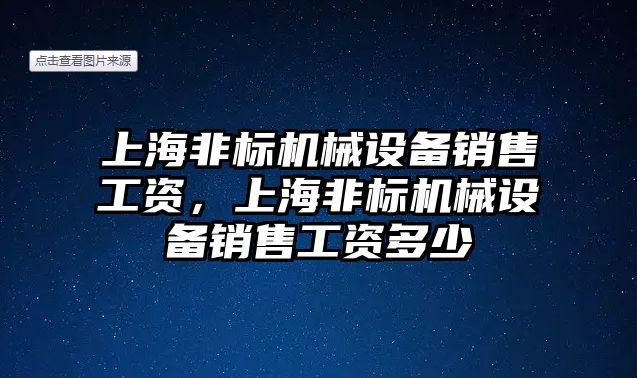 上海非標機械設(shè)備銷售工資，上海非標機械設(shè)備銷售工資多少