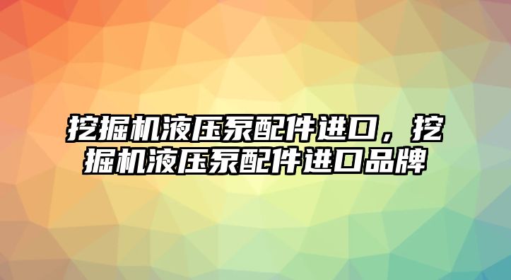 挖掘機(jī)液壓泵配件進(jìn)口，挖掘機(jī)液壓泵配件進(jìn)口品牌