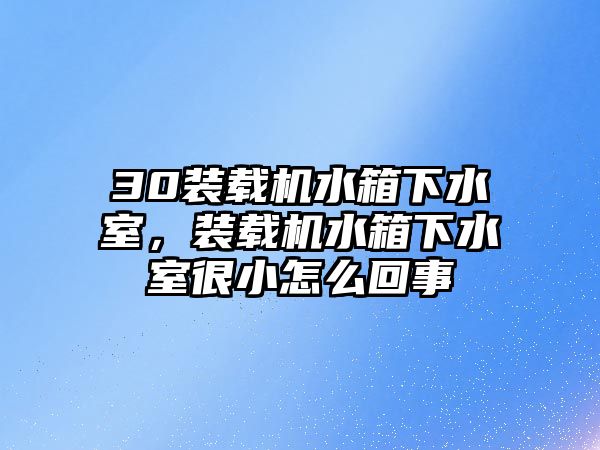 30裝載機(jī)水箱下水室，裝載機(jī)水箱下水室很小怎么回事