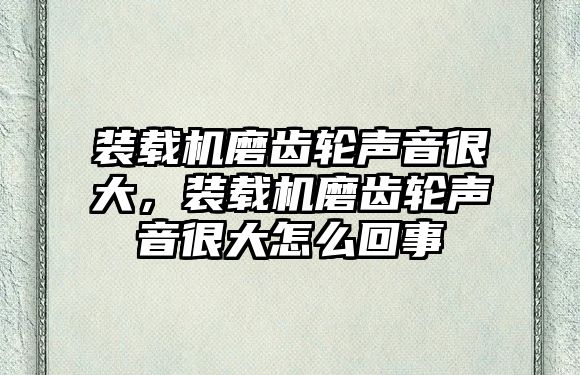 裝載機(jī)磨齒輪聲音很大，裝載機(jī)磨齒輪聲音很大怎么回事