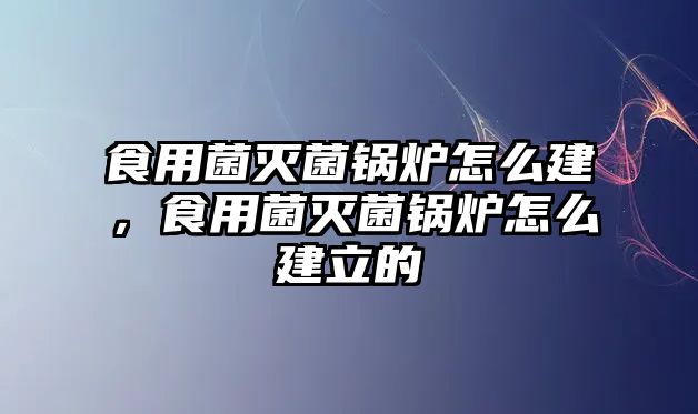 食用菌滅菌鍋爐怎么建，食用菌滅菌鍋爐怎么建立的