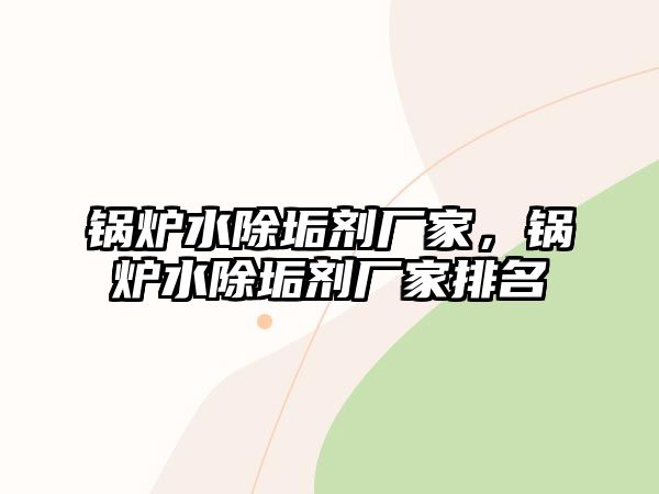 鍋爐水除垢劑廠家，鍋爐水除垢劑廠家排名