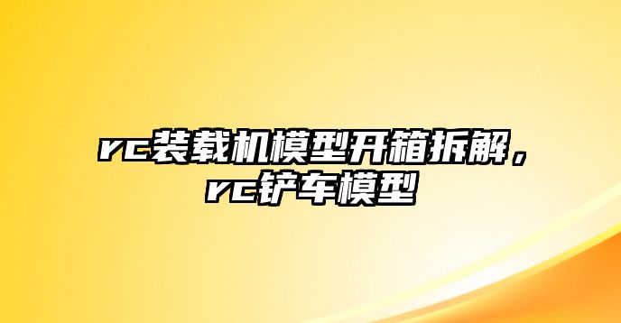 rc裝載機模型開箱拆解，rc鏟車模型