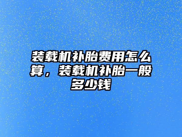 裝載機補胎費用怎么算，裝載機補胎一般多少錢