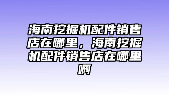 海南挖掘機配件銷售店在哪里，海南挖掘機配件銷售店在哪里啊