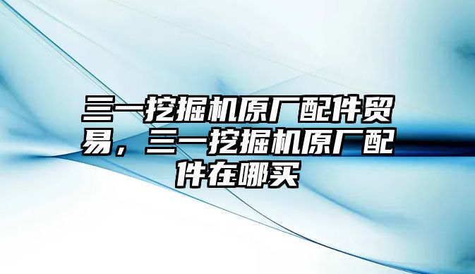 三一挖掘機(jī)原廠配件貿(mào)易，三一挖掘機(jī)原廠配件在哪買