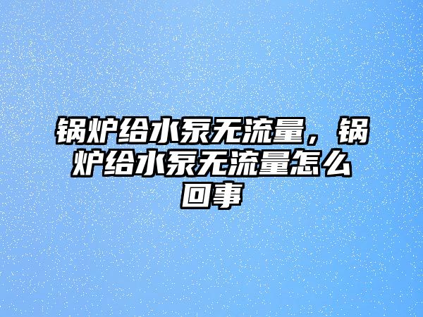 鍋爐給水泵無(wú)流量，鍋爐給水泵無(wú)流量怎么回事