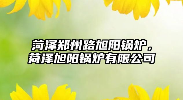 菏澤鄭州路旭陽鍋爐，菏澤旭陽鍋爐有限公司