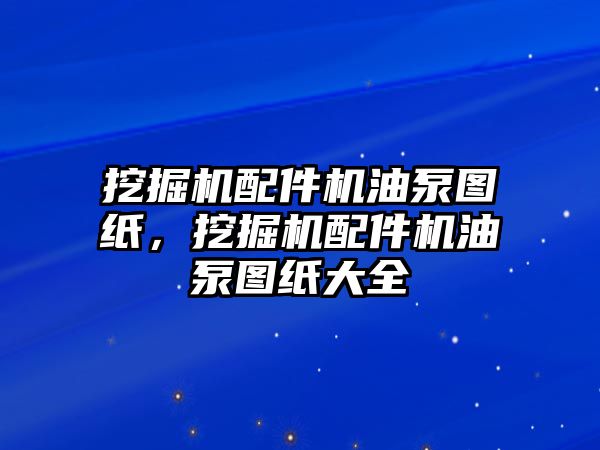 挖掘機配件機油泵圖紙，挖掘機配件機油泵圖紙大全